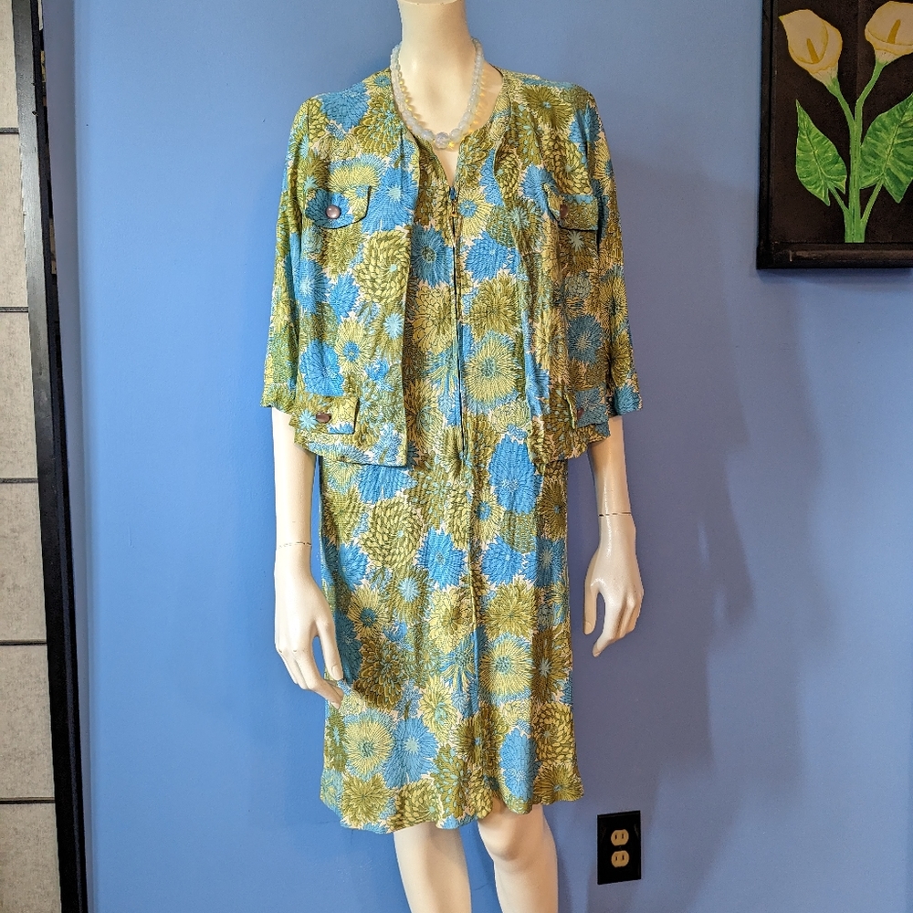 Vintage 60s floral 2pc dress set